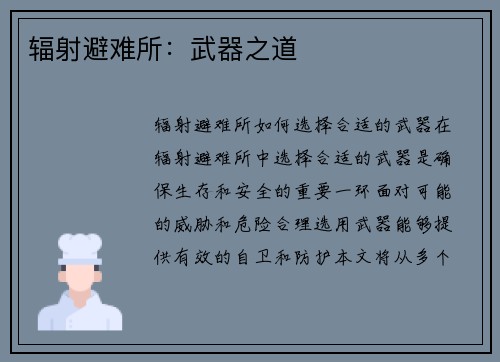 辐射避难所：武器之道